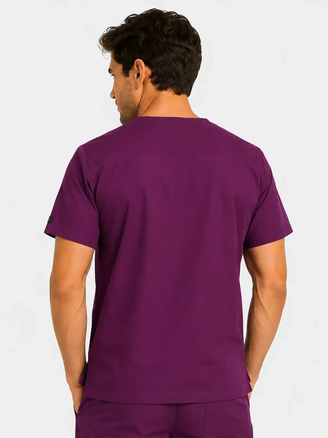 Polera Clínica Cargo Hombre Poplin Burdeo - Uniformes clínicos Égida Chile