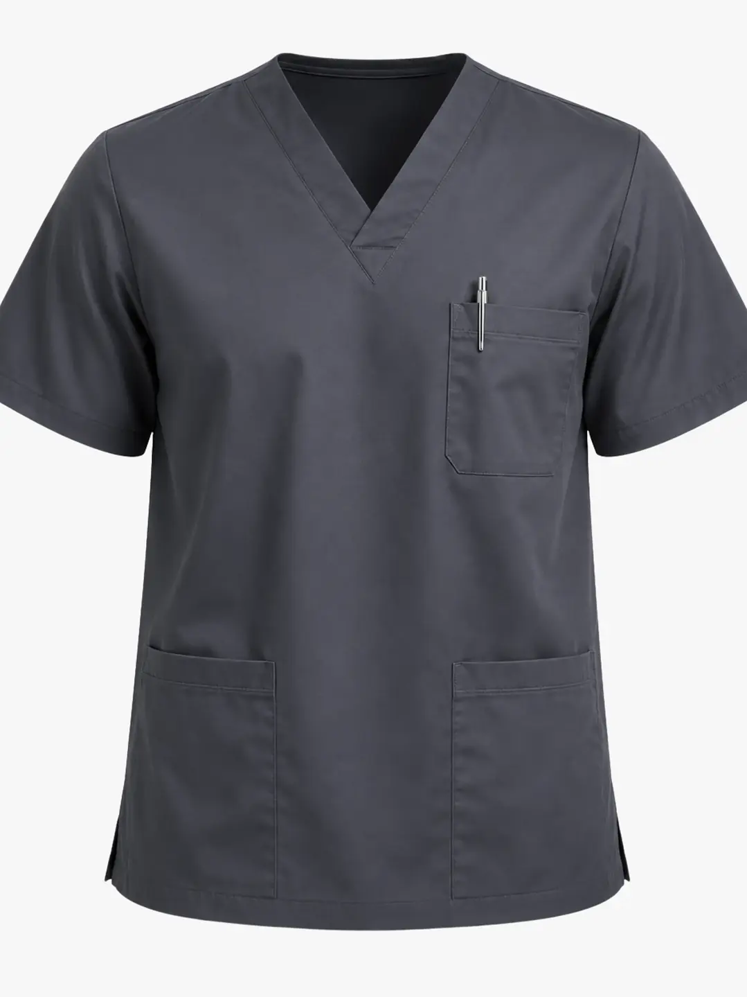 Polera Clínica Cargo Hombre Poplin Gris - Uniformes clínicos Égida Chile