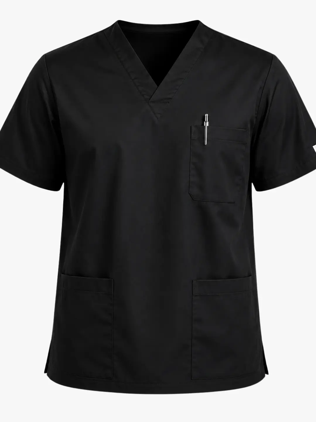 Polera Clínica Cargo Hombre Poplin Negra - Uniformes clínicos Égida Chile