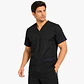 Polera Clínica Cargo Hombre Negro con Aplicación Morada | Med Comfort Flex - Miniatura 1