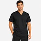 Polera Clínica Cargo Hombre Negro con Aplicación Morada | Med Comfort Flex - Miniatura 2