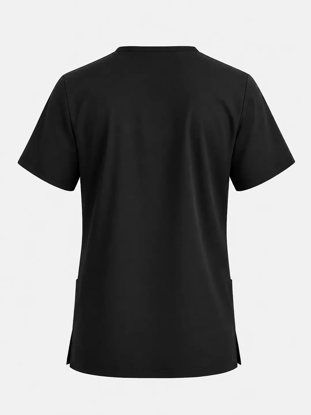 Polera Médica Cargo Hombre Cuello en V Antifluido Negro | Egida - Uniformes clínicos Égida Chile
