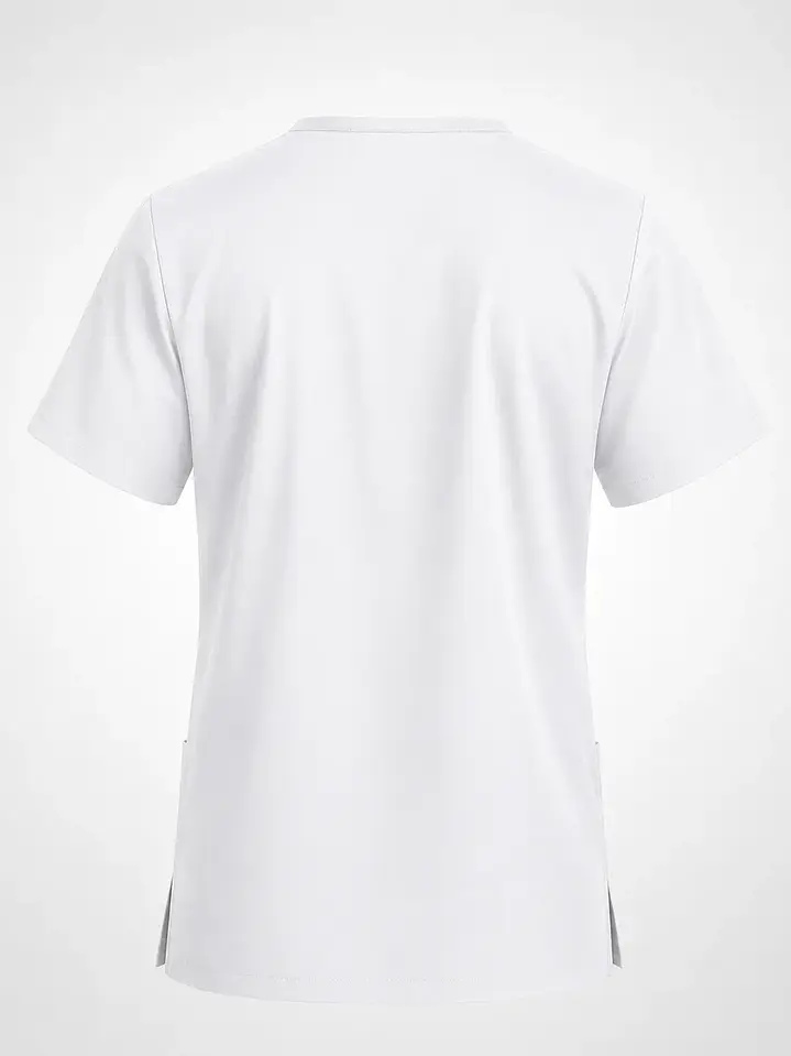 Polera Médica Cargo Hombre Cuello en V Antifluido Blanco | Egida 4