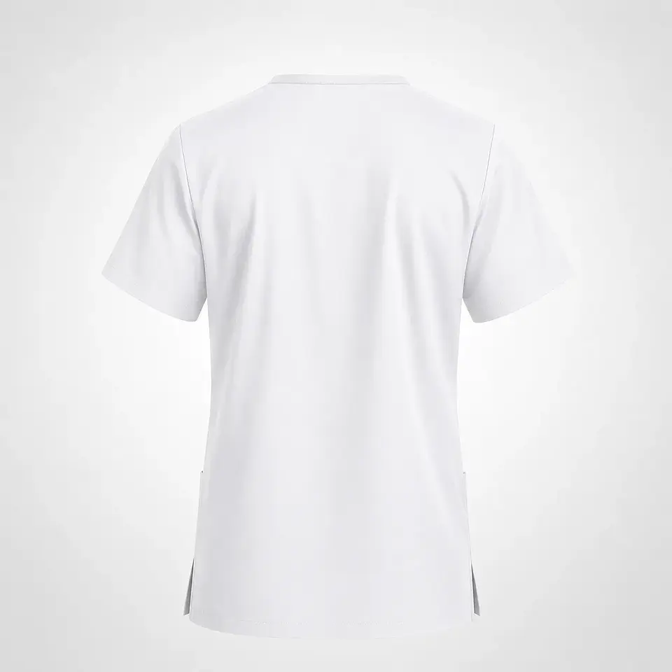 Polera Médica Cargo Hombre Cuello en V Antifluido Blanco | Egida 4
