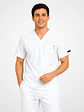 Polera Médica Cargo Hombre Cuello en V Antifluido Blanco | Egida - Miniatura 2