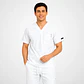 Polera Médica Cargo Hombre Cuello en V Antifluido Blanco | Egida - Miniatura 2