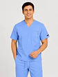 Polera Médica Cargo Hombre Cuello en V Antifluido Celeste | Egida - Miniatura 1