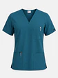 Polera Médica Cargo Hombre Cuello en V Antifluido Verde Petroleo | Egida - Miniatura 3