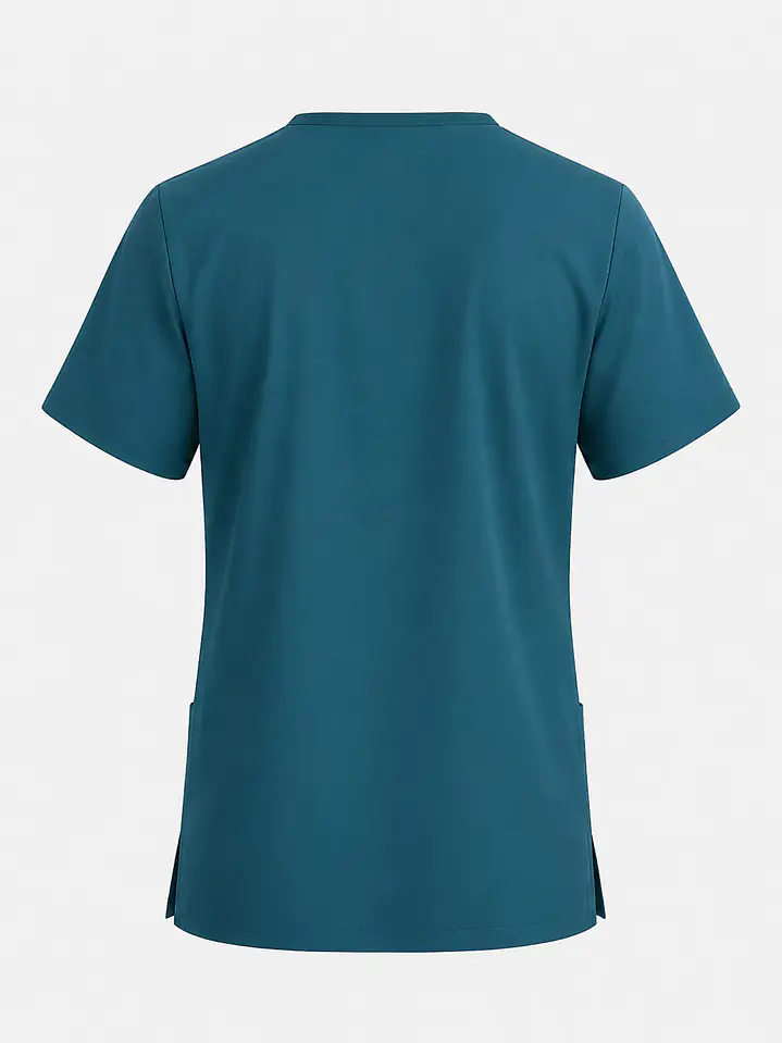 Polera Médica Cargo Hombre Cuello en V Antifluido Verde Petroleo | Egida 4