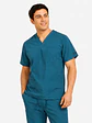 Polera Médica Cargo Hombre Cuello en V Antifluido Verde Petroleo | Egida - Miniatura 2