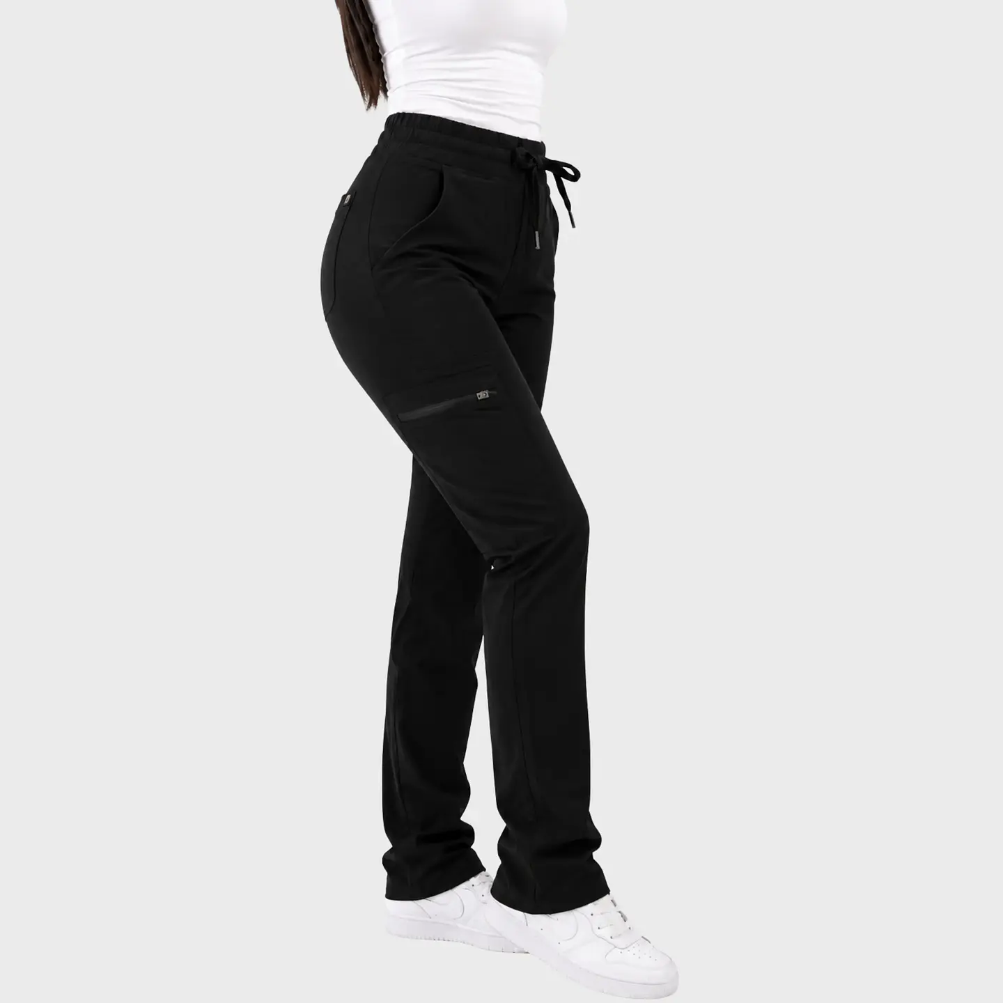 Pantalón Clínico Recto Hana Mujer Negro Antifluido | Linea Aesthetic 1