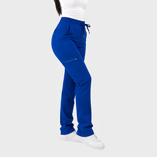 Pantalón Clínico Cargo Recto Hana Mujer Azul Rey Antifluido | Linea Aesthetic