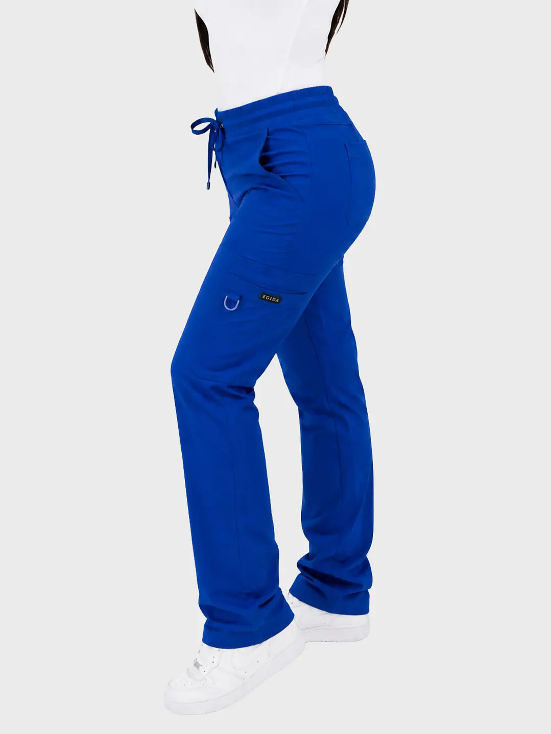Pantalón Clínico Cargo Recto Hana Mujer Azul Rey Antifluido | Linea Aesthetic - Uniformes clínicos Égida Chile