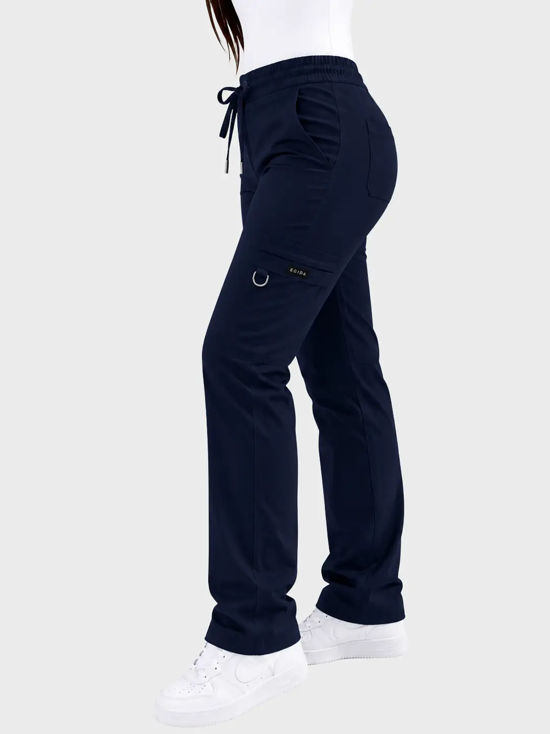 Pantalón Clínico Cargo Recto Hana Mujer Azul Marino Antifluido | Linea Aesthetic - Uniformes clínicos Égida Chile