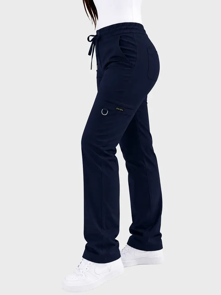 Pantalón Clínico Cargo Recto Hana Mujer Azul Marino Antifluido | Linea Aesthetic 2