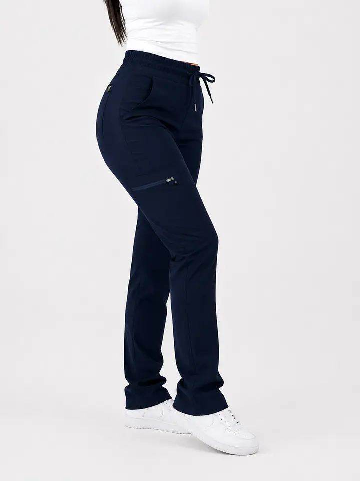 Pantalón Clínico Cargo Recto Hana Mujer Azul Marino Antifluido | Linea Aesthetic 1