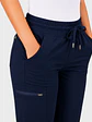 Pantalón Clínico Cargo Recto Hana Mujer Azul Marino Antifluido | Linea Aesthetic - Miniatura 3
