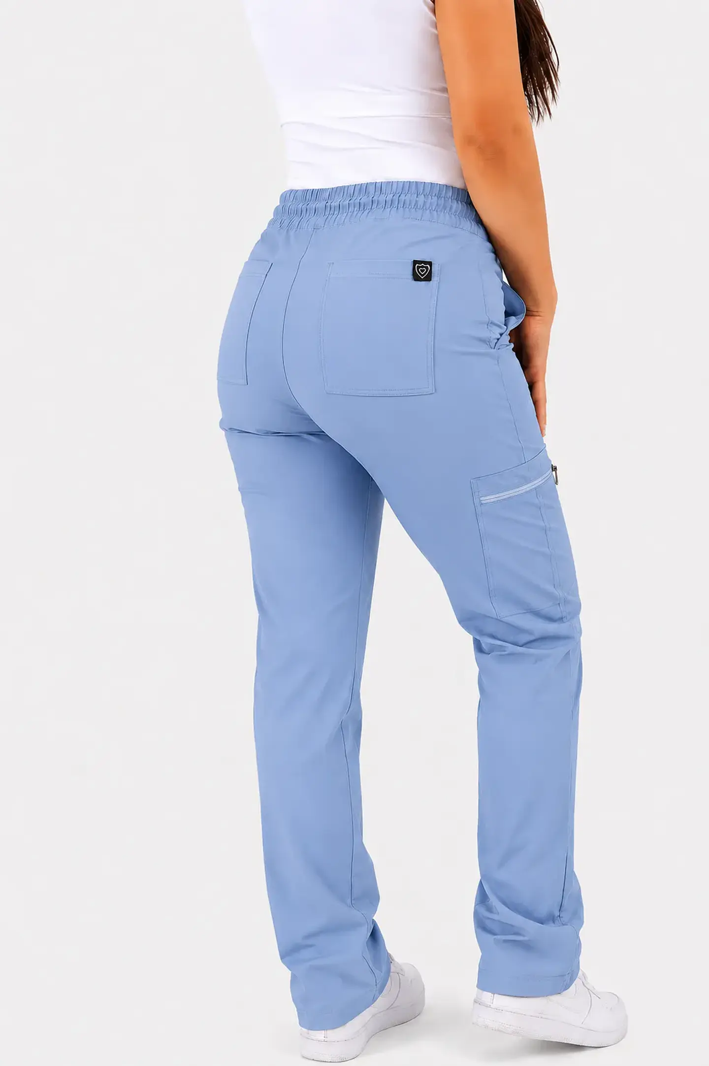 Pantalón Clínico Recto Hana Mujer Celeste Antifluido | Linea Aesthetic 3