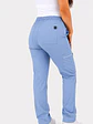 Pantalón Clínico Cargo Recto Hana Mujer Celeste Antifluido | Linea Aesthetic - Miniatura 3