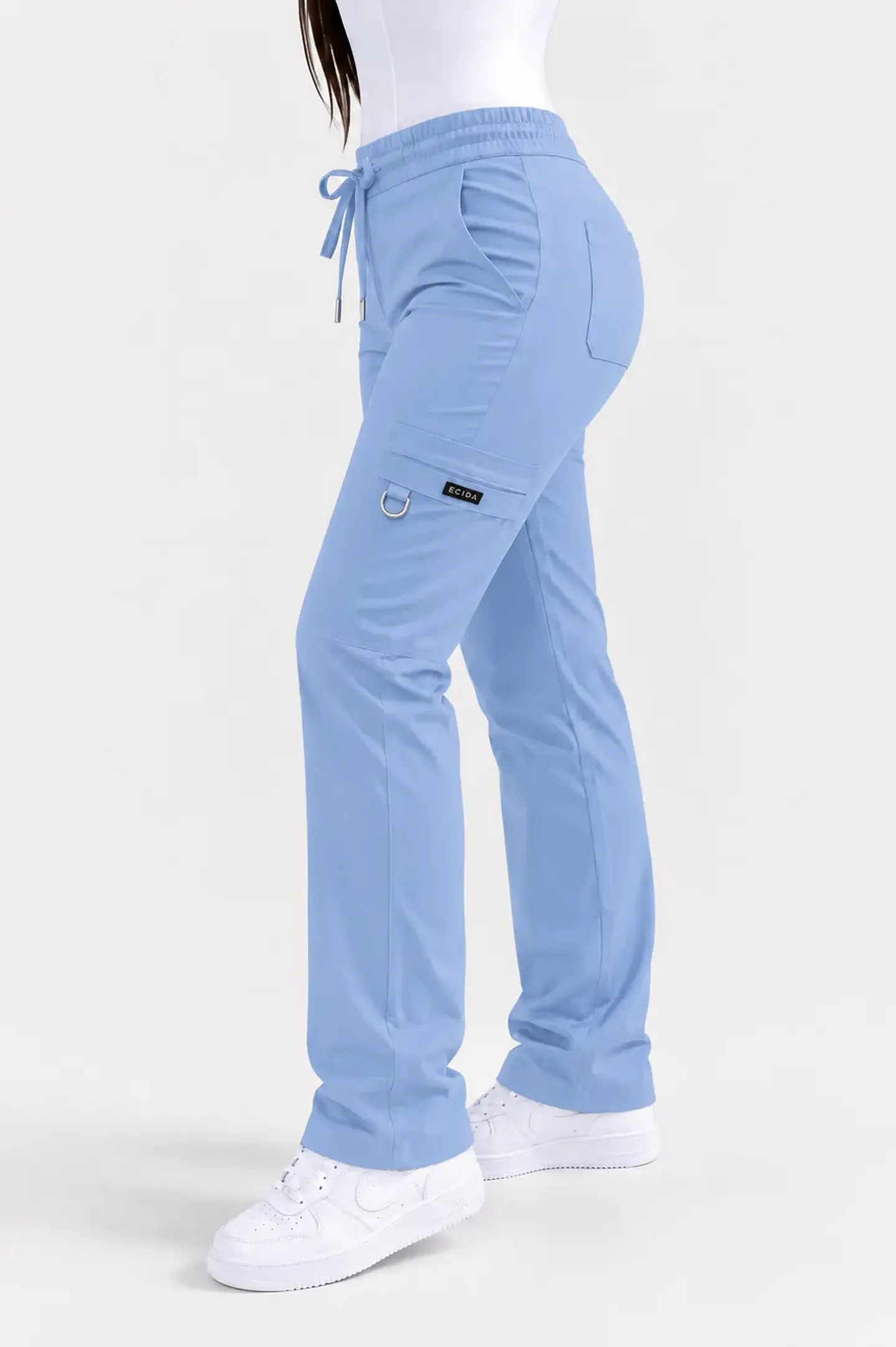 Pantalón Clínico Recto Hana Mujer Celeste Antifluido | Linea Aesthetic 2