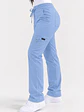Pantalón Clínico Cargo Recto Hana Mujer Celeste Antifluido | Linea Aesthetic - Miniatura 2