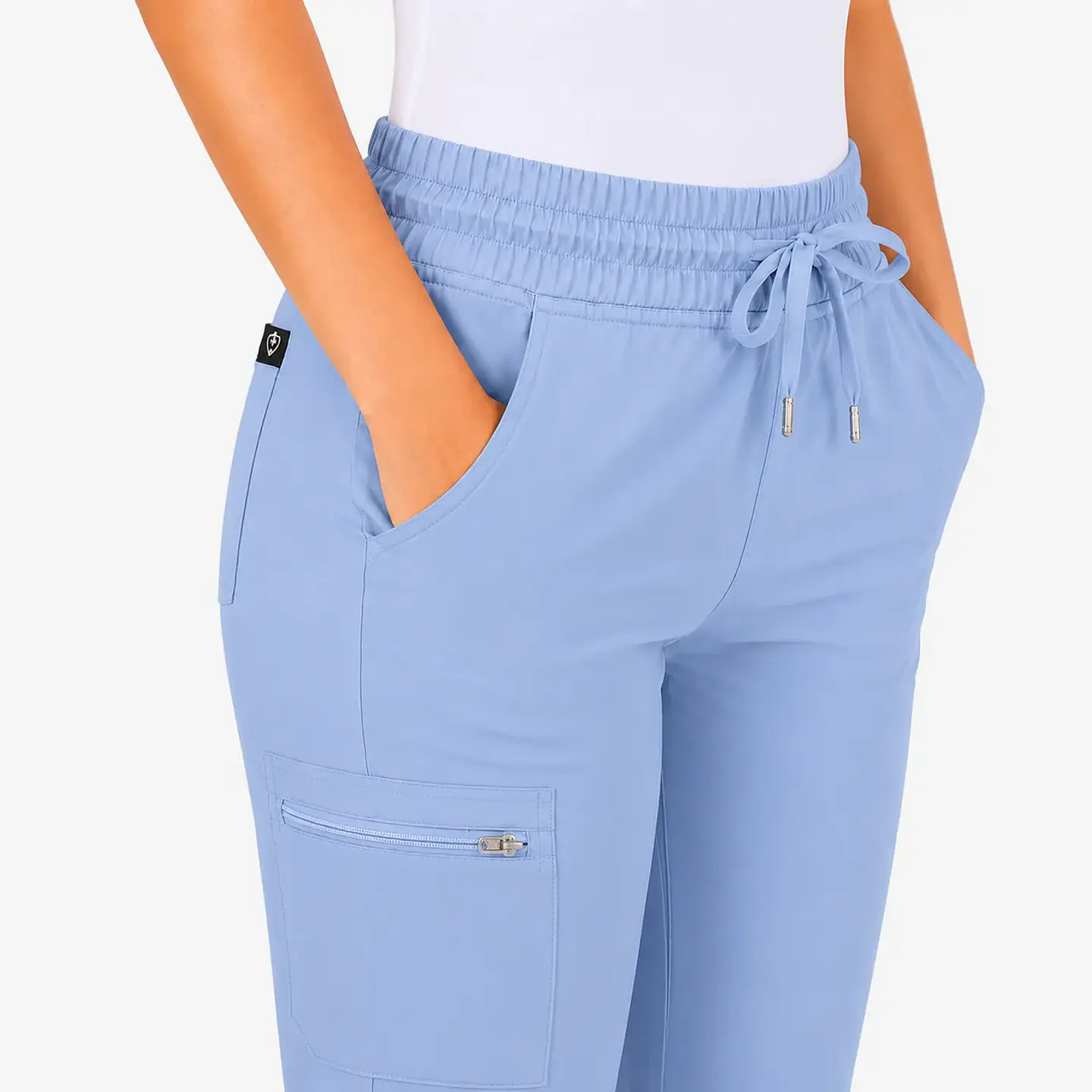 Pantalón Clínico Recto Hana Mujer Celeste Antifluido | Linea Aesthetic 4