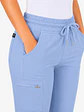 Pantalón Clínico Cargo Recto Hana Mujer Celeste Antifluido | Linea Aesthetic - Miniatura 4