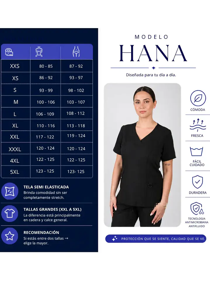 Conjunto Clinico Negro Blusa Hana + Pantalon Jogger  5
