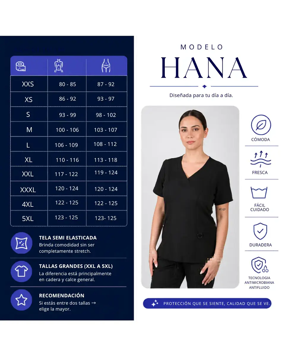 Conjunto Clinico Negro Blusa Hana + Pantalon Jogger  5