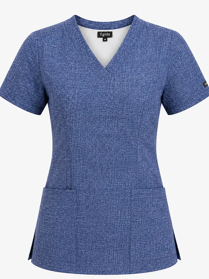 Blusa Clínica Estampada Urban Denim Mujer Cuello en V Elasticado | Egida 3