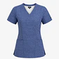 Blusa Clínica Estampada Urban Denim Mujer Cuello en V Elasticado | Egida - Miniatura 3