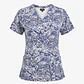 Blusa Médica Estampada Azul Splash Mujer | Égida Uniformes - Miniatura 3