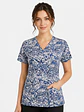 Blusa Médica Estampada Azul Splash Mujer | Égida Uniformes - Miniatura 2