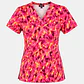 Blusa Médica Estampada Prisma Vértice Mujer color rojo - Miniatura 3