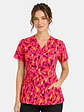Blusa Médica Estampada Prisma Vértice Mujer color rojo - Miniatura 2