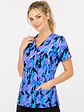 Blusa Médica Estampada Prisma Índigo Mujer | Égida Uniformes - Miniatura 1