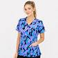 Blusa Médica Estampada Prisma Índigo Mujer | Égida Uniformes - Miniatura 2