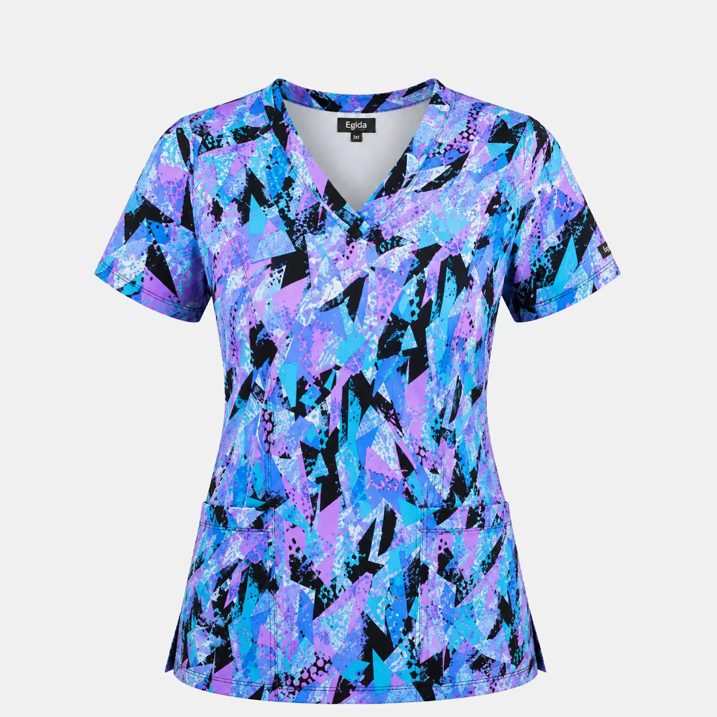 Blusa Médica Estampada Prisma Índigo Mujer | Égida Uniformes 3