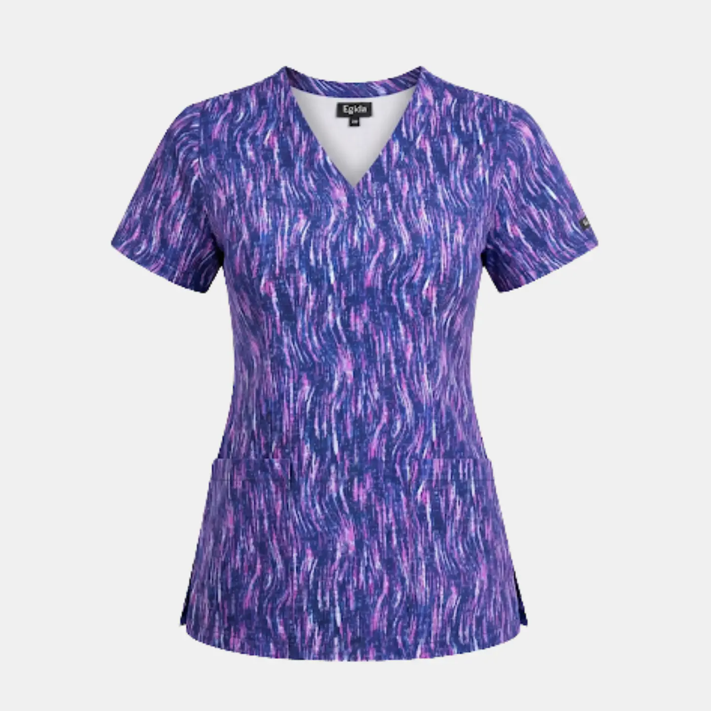 Blusa Médica Estampada  Destello Lavanda Mujer  cuello en V  3