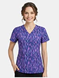 Blusa Médica Estampada  Destello Lavanda Mujer  cuello en V  - Miniatura 1