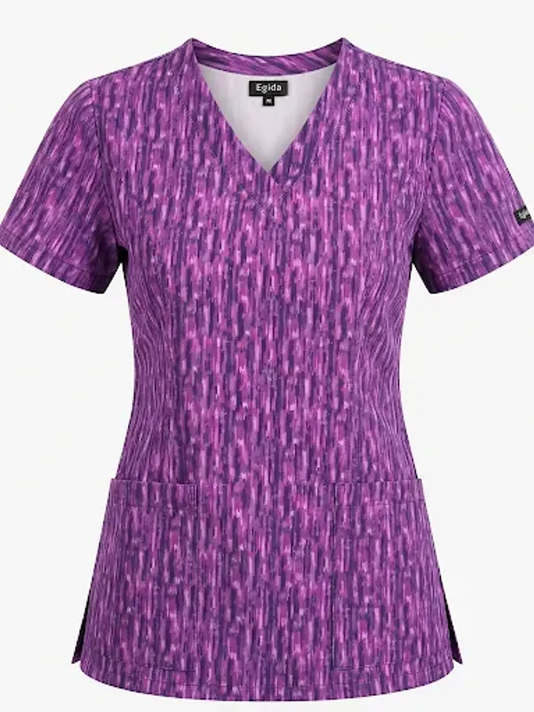 Blusa Médica Estampada Lluvia Magenta Mujer | Egida Uniformes - Uniformes clínicos Égida Chile