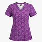 Blusa Médica Estampada Lluvia Magenta Mujer | Egida Uniformes - Miniatura 3
