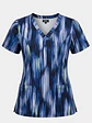 Blusa Médica Estampada Cascada Azul Mujer  - Miniatura 3