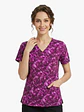Blusa Médica Estampada  Jardín Amatista Mujer  - Miniatura 2