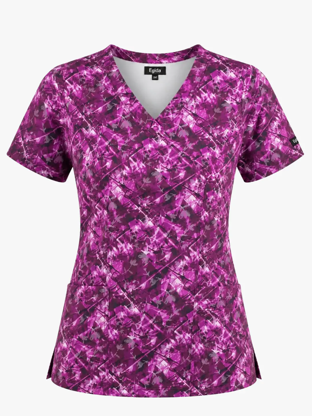 Blusa Médica Estampada  Jardín Amatista Mujer  - Uniformes clínicos Égida Chile