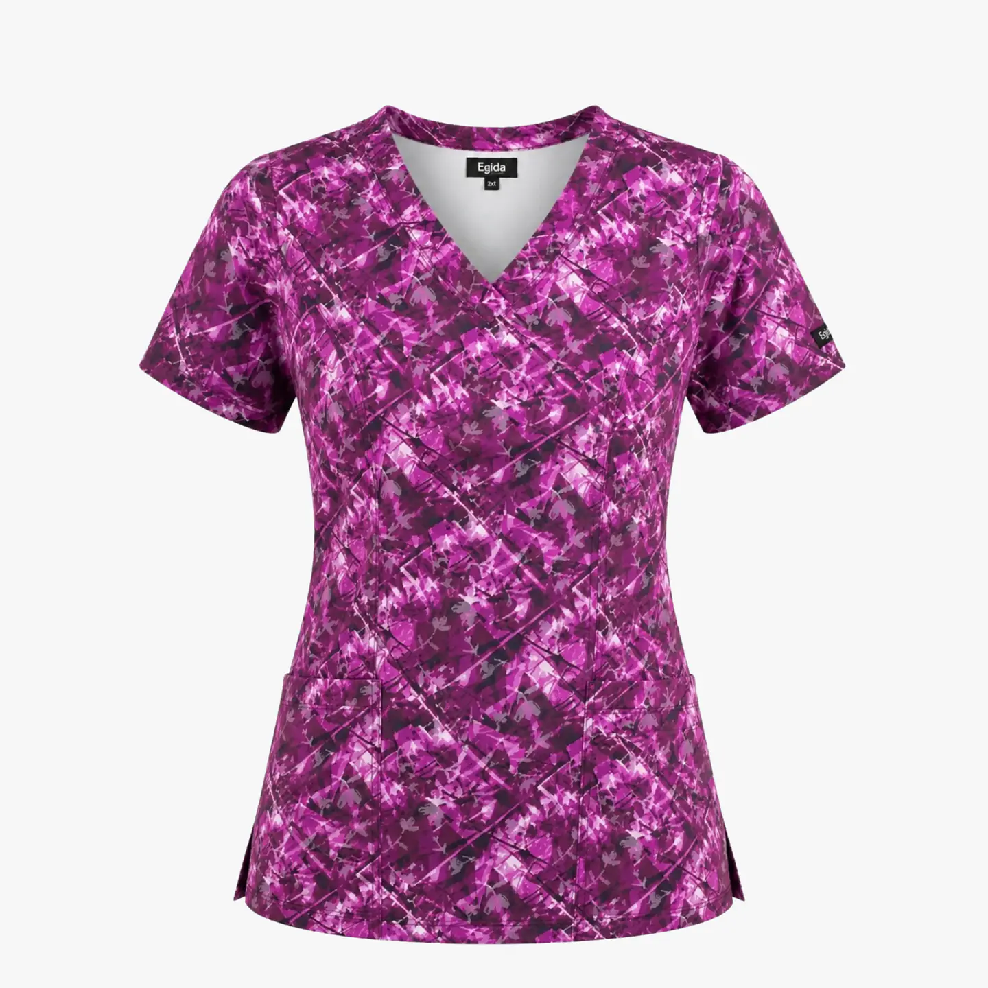 Blusa Médica Estampada  Jardín Amatista Mujer  3