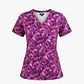 Blusa Médica Estampada  Jardín Amatista Mujer  - Miniatura 3