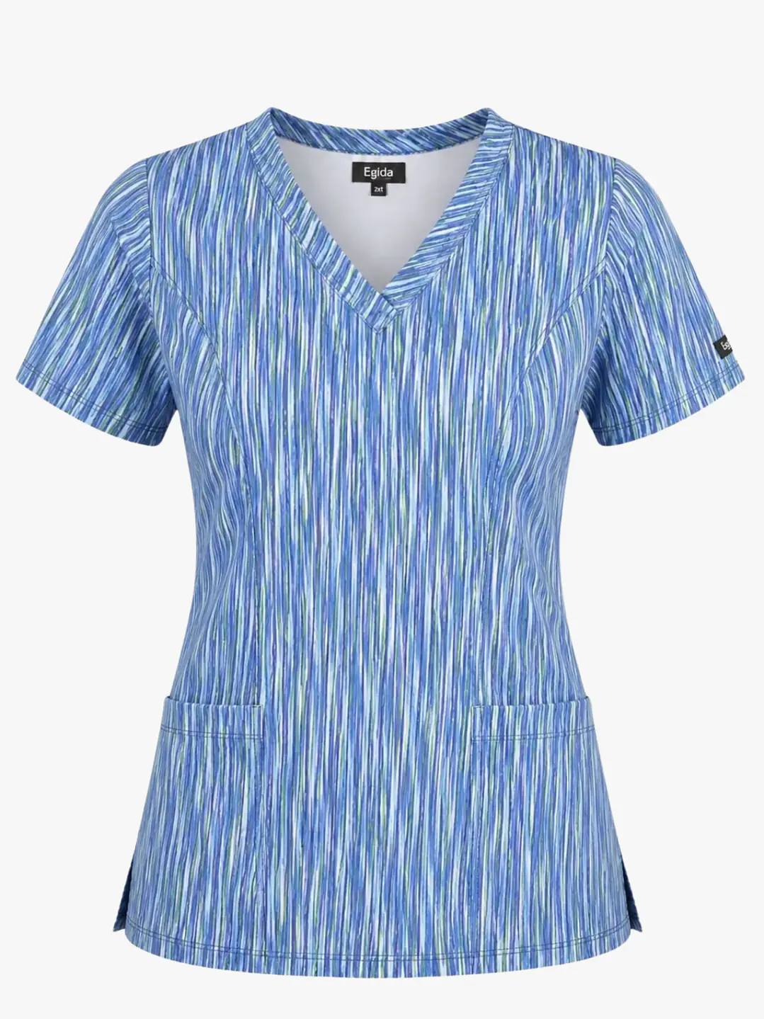 Blusa Médica Estampada Glaciar Turquesa - Uniformes clínicos Égida Chile