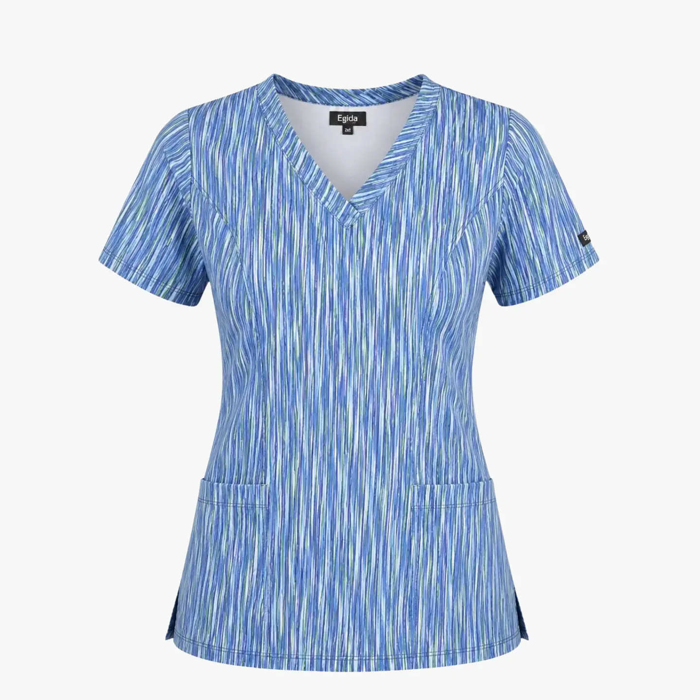 Blusa Médica Estampada Glaciar Turquesa 3