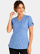 Blusa Médica Estampada Glaciar Turquesa - Miniatura 2